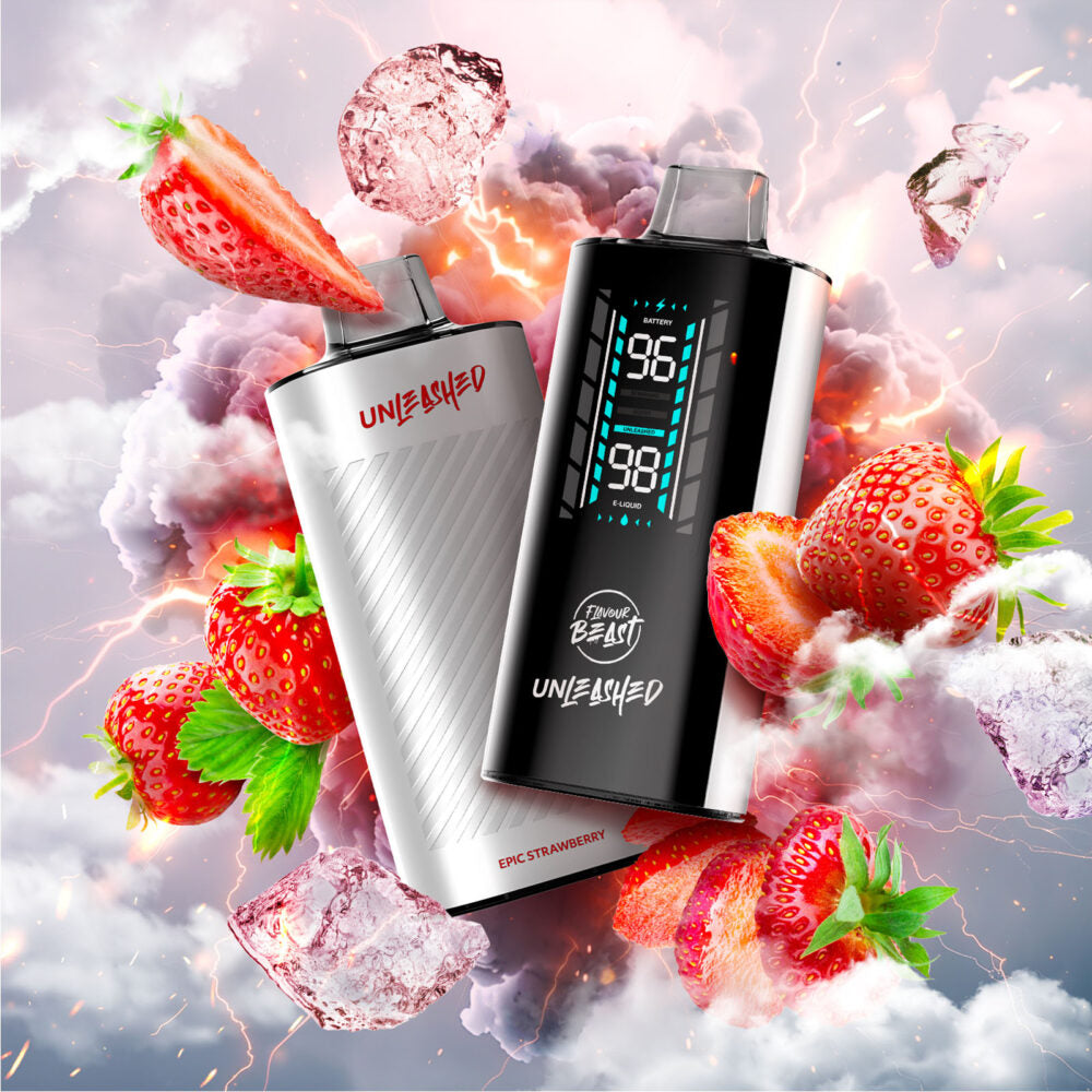 FLAVOUR BEAST UNLEASHED 20K DISPOSABLE - EPIC STRAWBERRY ICED 20MG