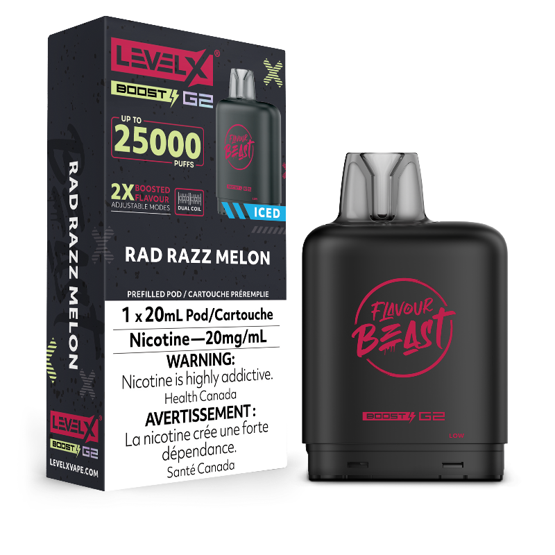 LEVEL X BOOST G2 25K RAD RAZZ MELON ICED 20MG