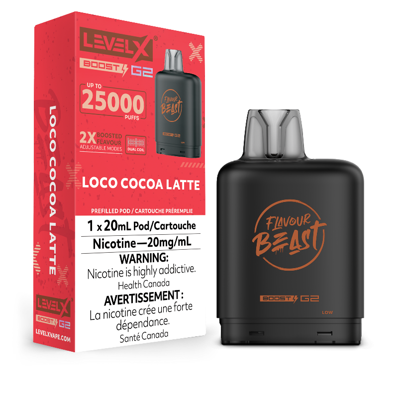 LEVEL X BOOST G2 25K LOCO COCOA LATTE 20MG