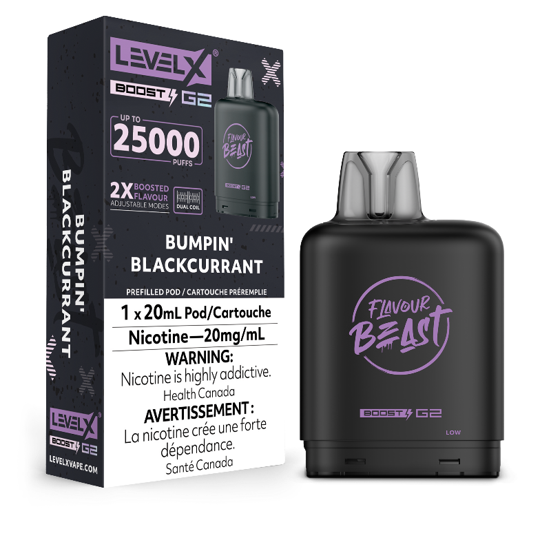 LEVEL X BOOST G2 25K BUMPIN’ BLACKCURRANT 20MG