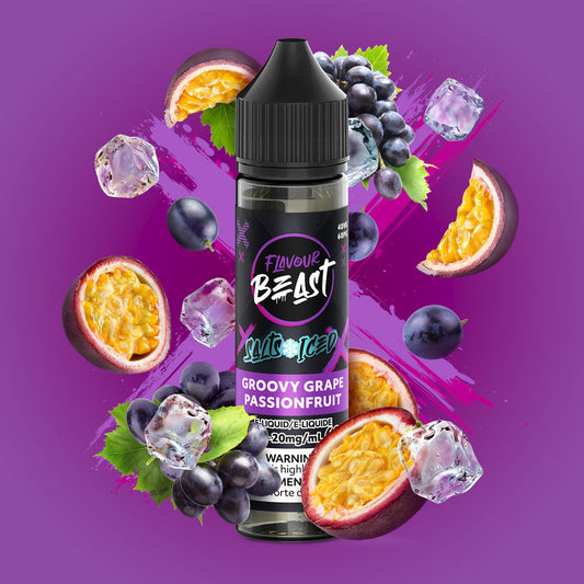 FLAVOUR BEAST 60ML GROOVY GRAPE PASSIONFRUIT ICED 20MG