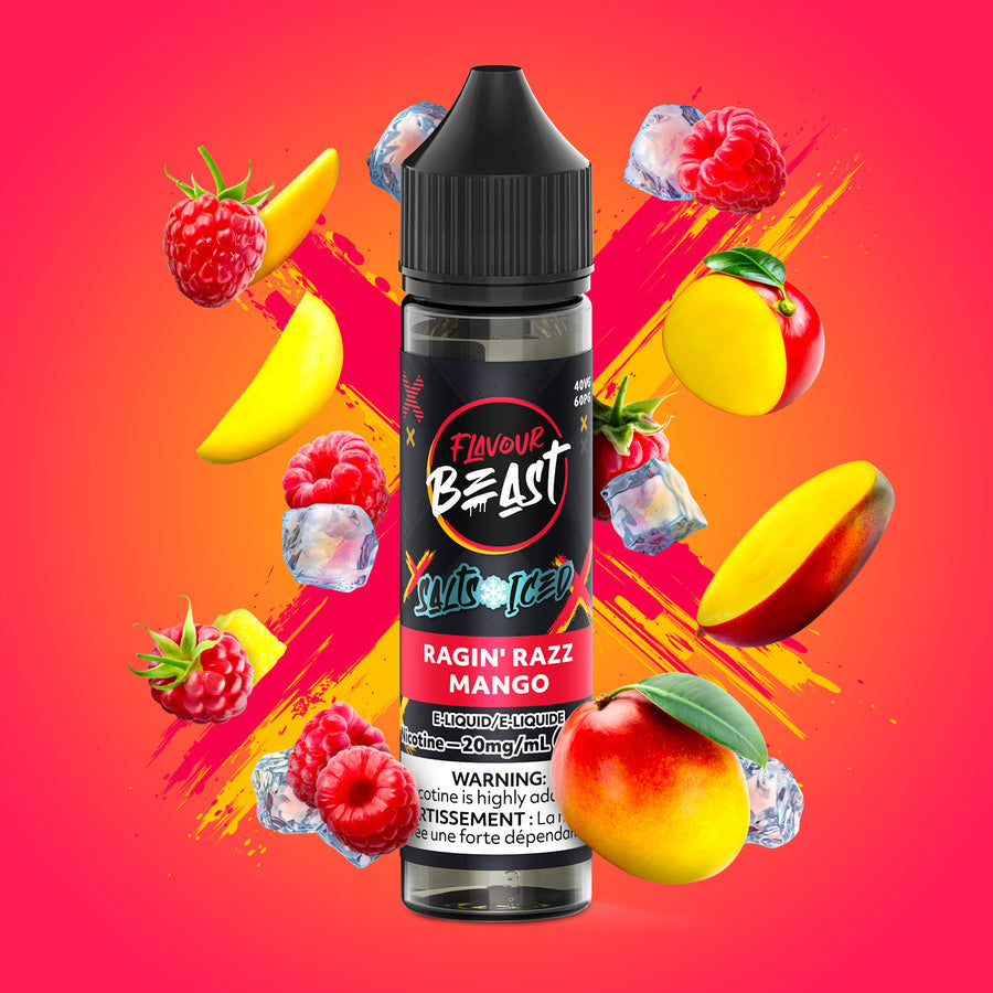 FLAVOUR BEAST 60ML RAGIN’ RAZZ MANGO ICED 20MG