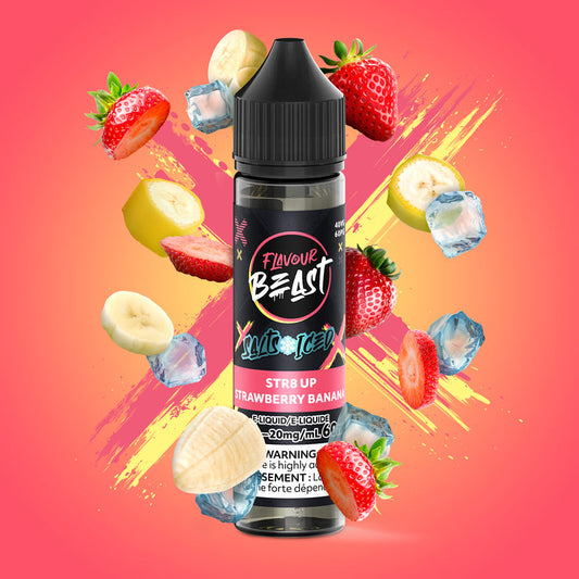 FLAVOUR BEAST 60ML STR8T UP STRAWBERRY BANANA ICE 20MG