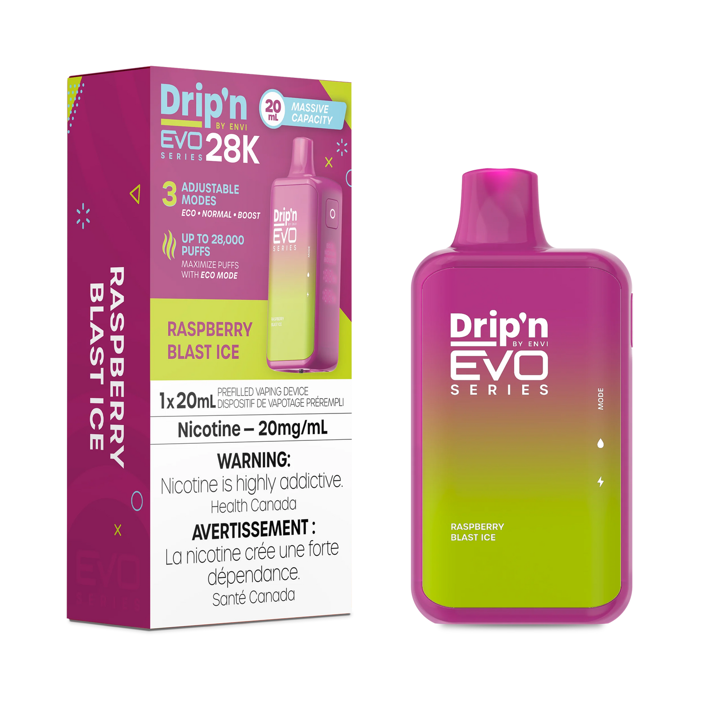 DRIP’N EVO 28K RASPBERRY BLAST ICE 20MG