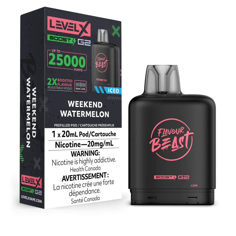 LEVEL X BOOST G2 WEEKEND WATERMELON ICED 25K 20MG