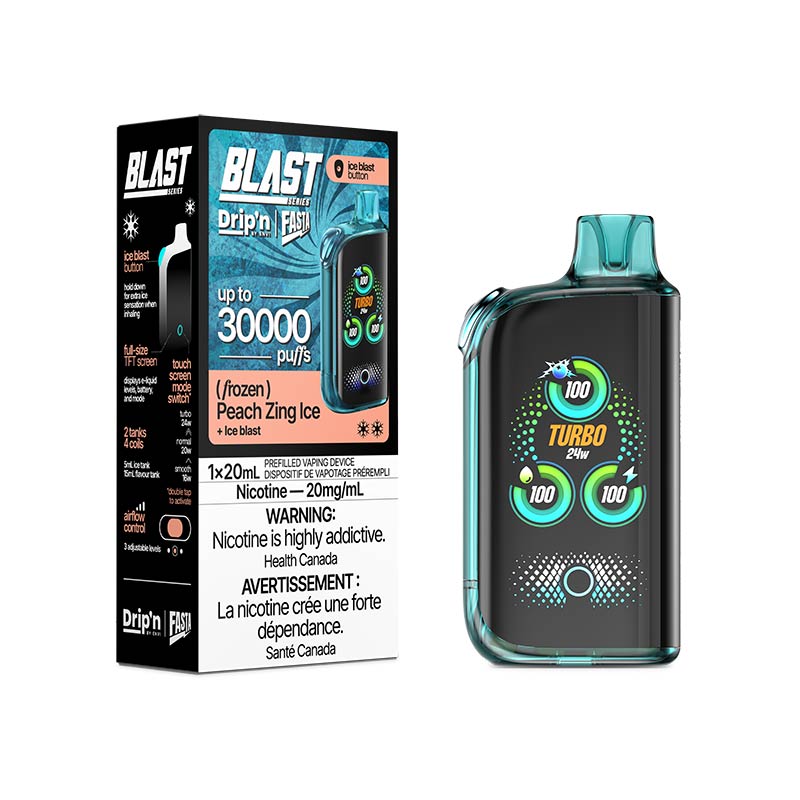 DRIP'N ENVI FASTA BLAST 30K 20MG FROZEN PEACH ZING ICE