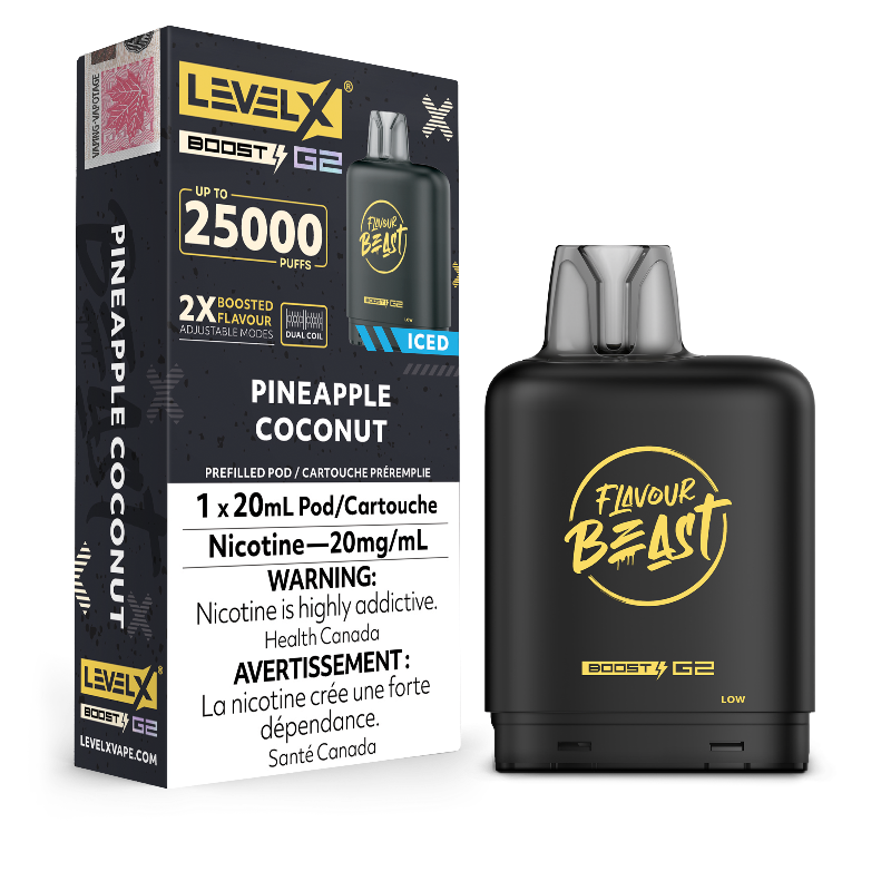 LEVEL X BOOST G2 25K PINEAPPLE COCONUT ICED 20MG