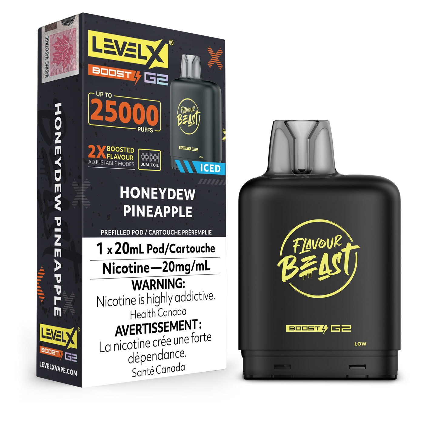 LEVEL X BOOST G2 25K HONEYDEW PINEAPPLE ICED 20MG