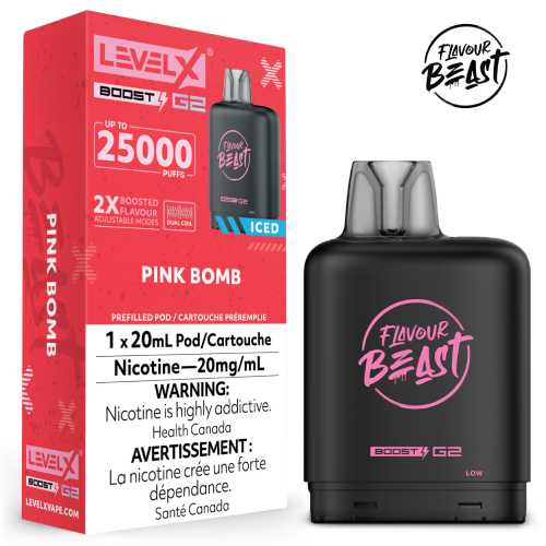 LEVEL X BOOST G2 25K PINK BOMB ICED 20MG