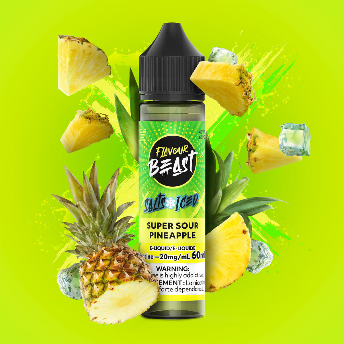 FLAVOUR BEAST 60ML SUPER SOUR PINEAPPLE ICED 20MG