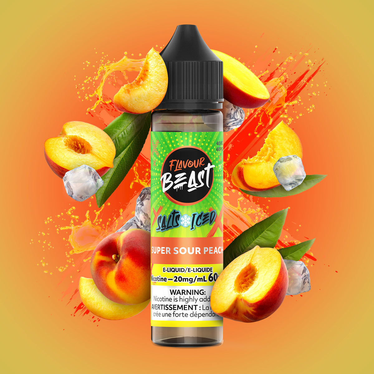 FLAVOUR BEAST 60ML SUPER SOUR PEACH ICED 20MG