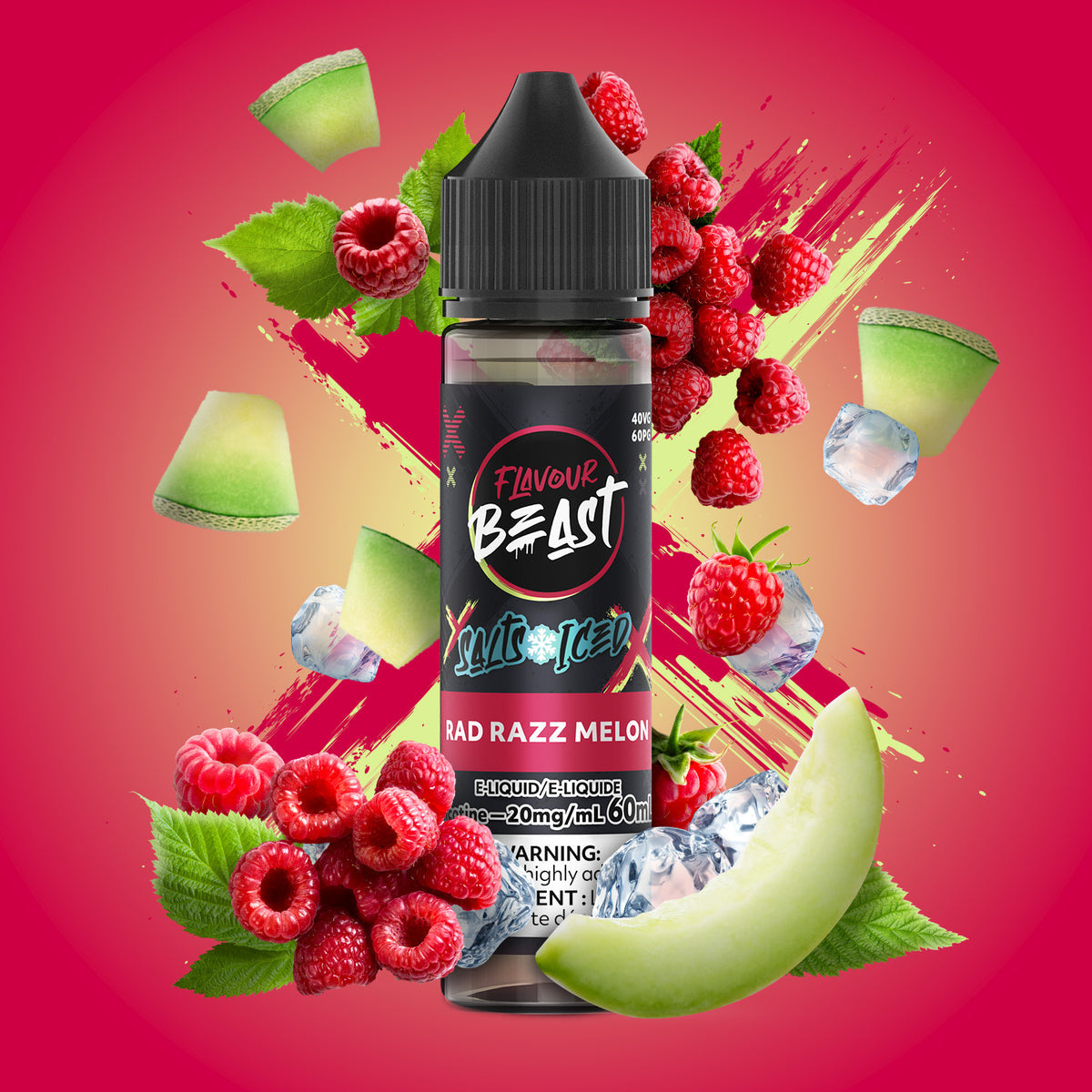 FLAVOUR BEAST 60ML RAD RAZZ MELON ICED 20MG