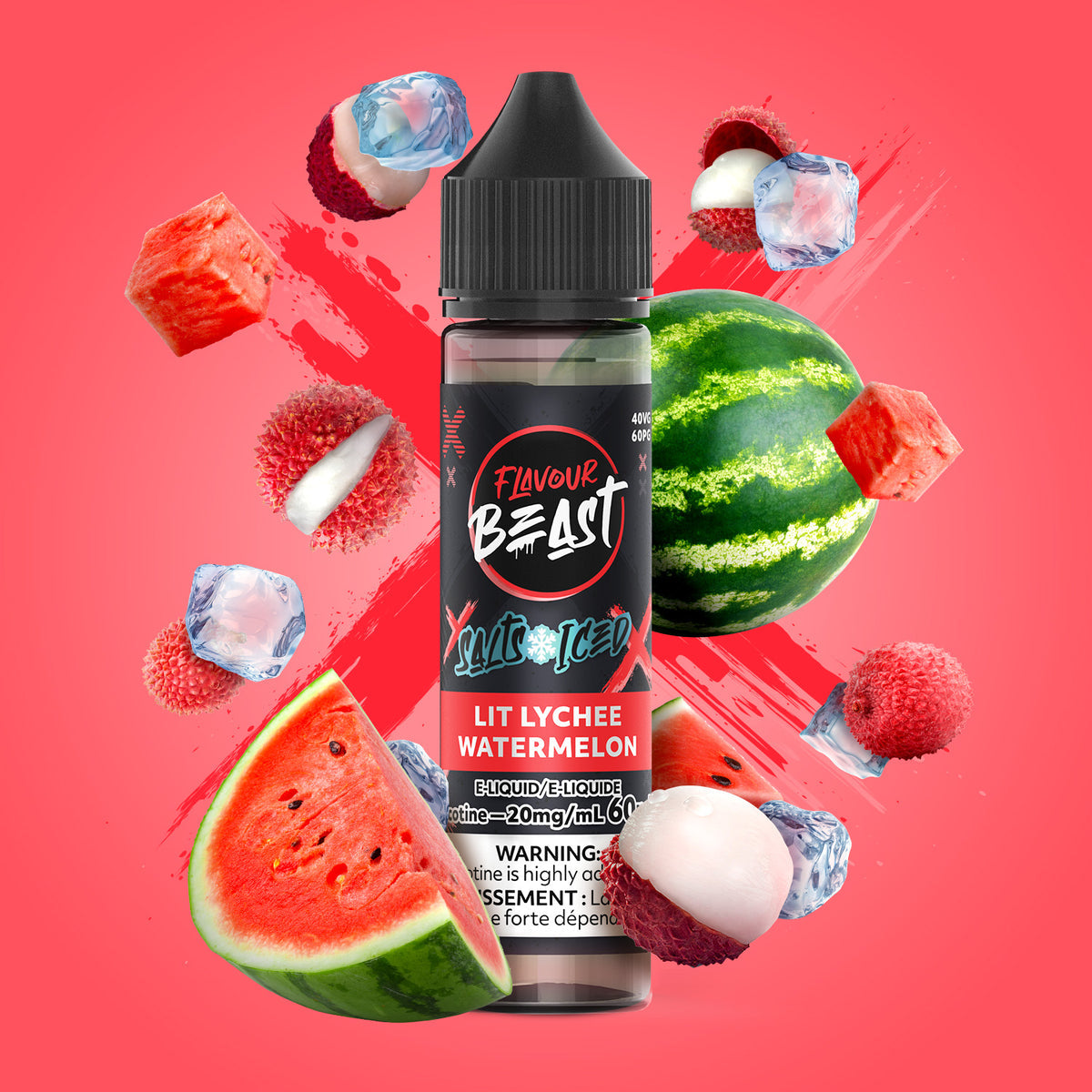 FLAVOUR BEAST 60ML LIT LYCHEE WATERMELON ICED 20MG