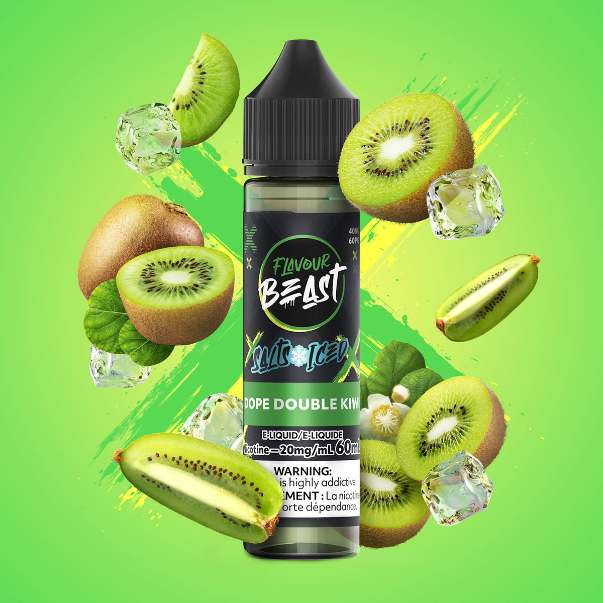 FLAVOUR BEAST 60ML  DOPE DOUBLE KIWI ICED 20MG