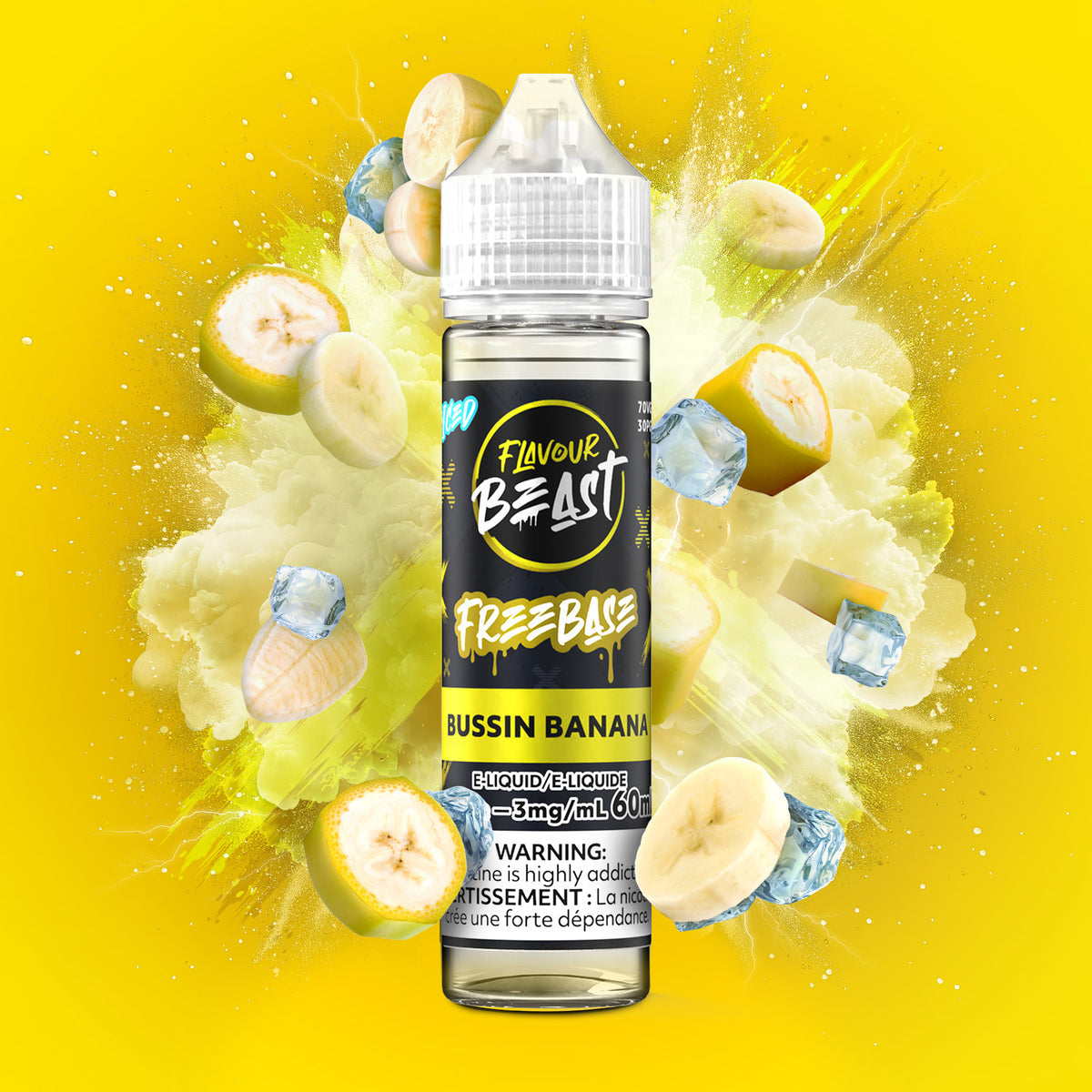 FLAVOUR BEAST 3MG BUSSIN' BANANA ICED 60ML