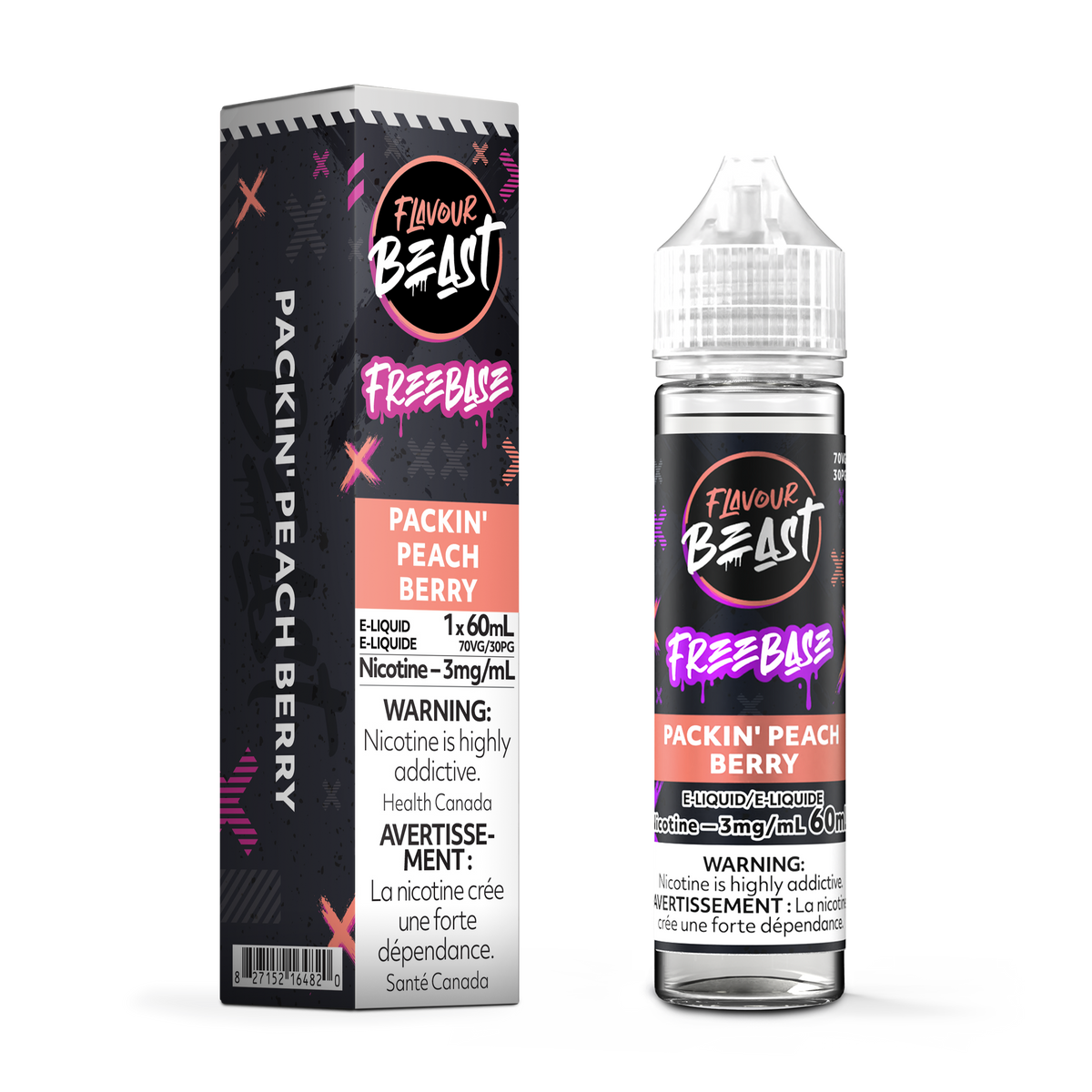 FLAVOUR BEAST 3MG PACKIN' PEACH BERRY 60ML