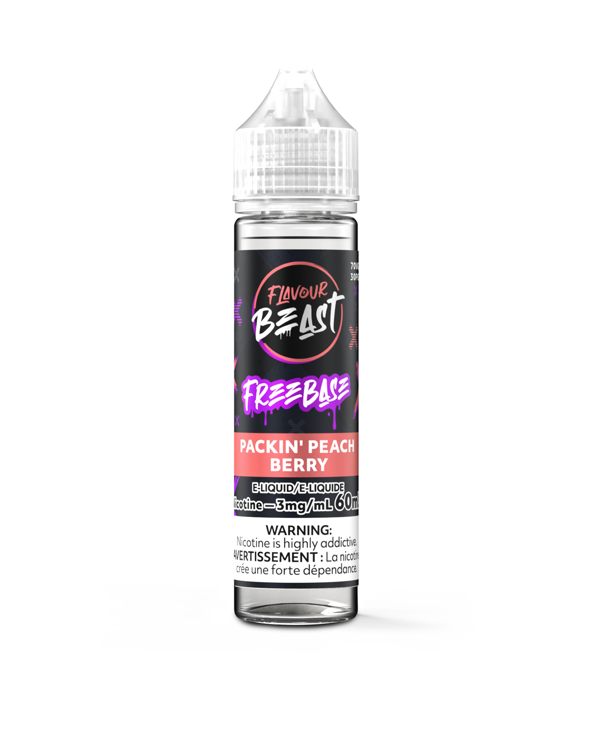 FLAVOUR BEAST 3MG PACKIN' PEACH BERRY 60ML