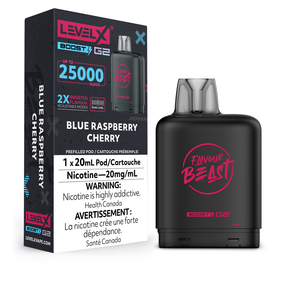 LEVEL X BOOST G2 25K BLUE RASPBERRY CHERRY 20MG