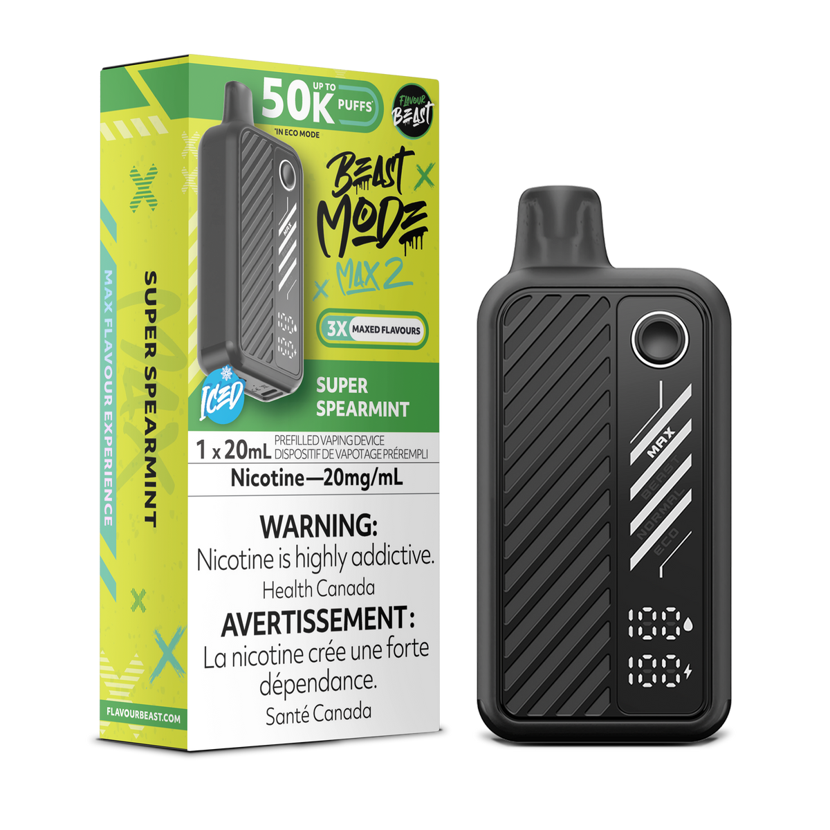 50K BEAST MODE MAX 2 SUPER SPEARMINT ICE 20MG