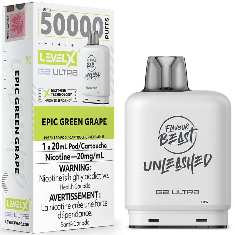 LEVEL X G2 ULTRA UNLEASHED 50K 20MG EPIC GREEN GRAPE