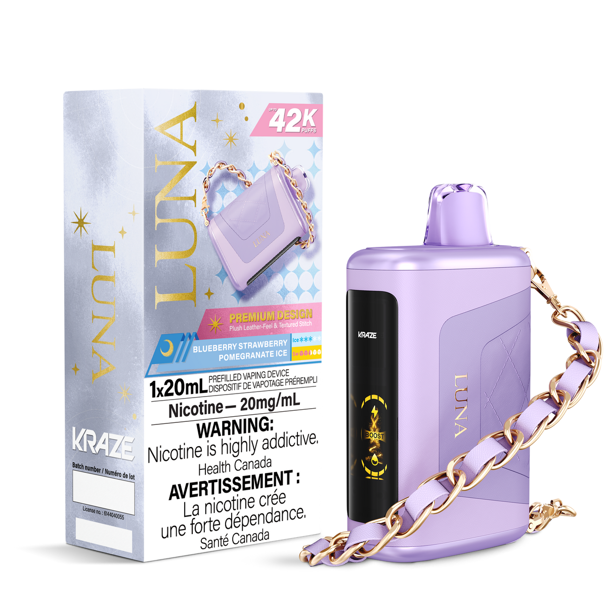 KRAZE LUNA 42K BLUEBERRY STRAWBERRY POMEGRANATE ICE 20MG