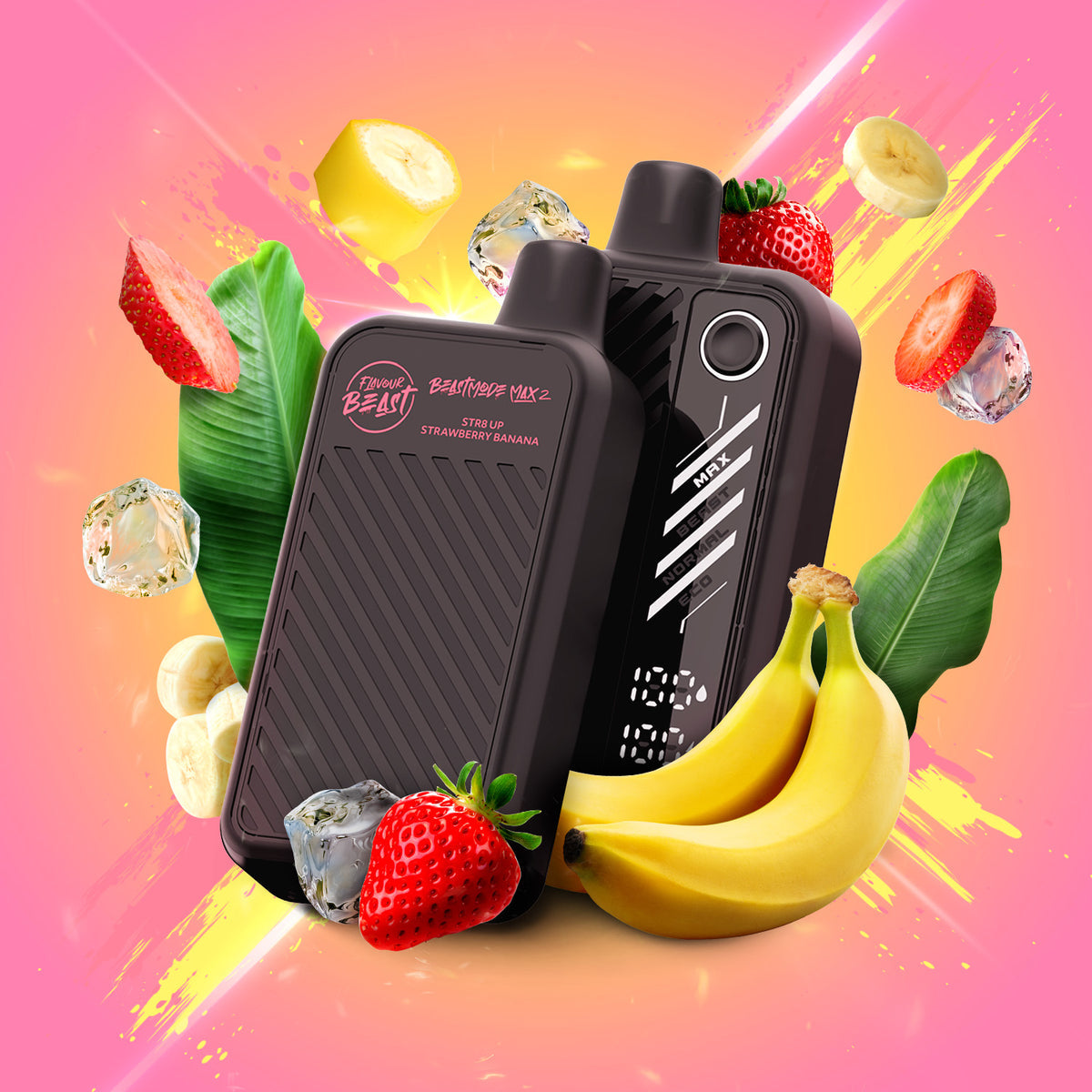 50K BEAST MODE MAX 2 STR8 UP STRAWBERRY BANANA 20MG
