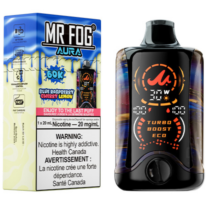 MR FOG AURA 60K BLUE RASPBERRY CHERRY LEMON 20MG