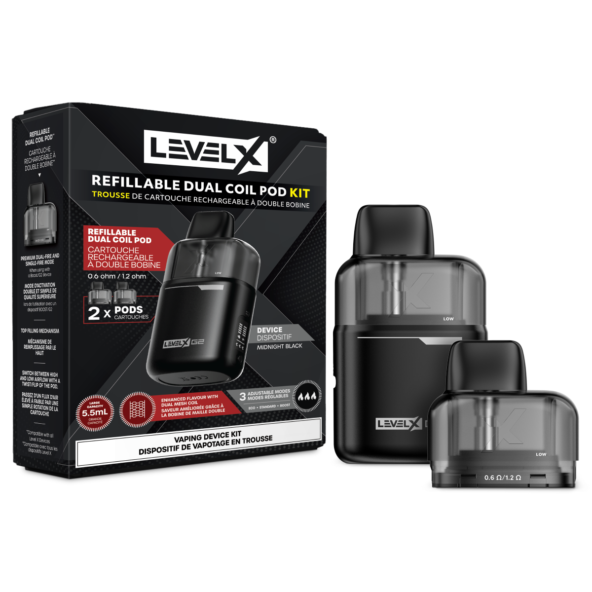 LEVEL X REFILLABLE POD KIT- DEVICE + 2 PODS