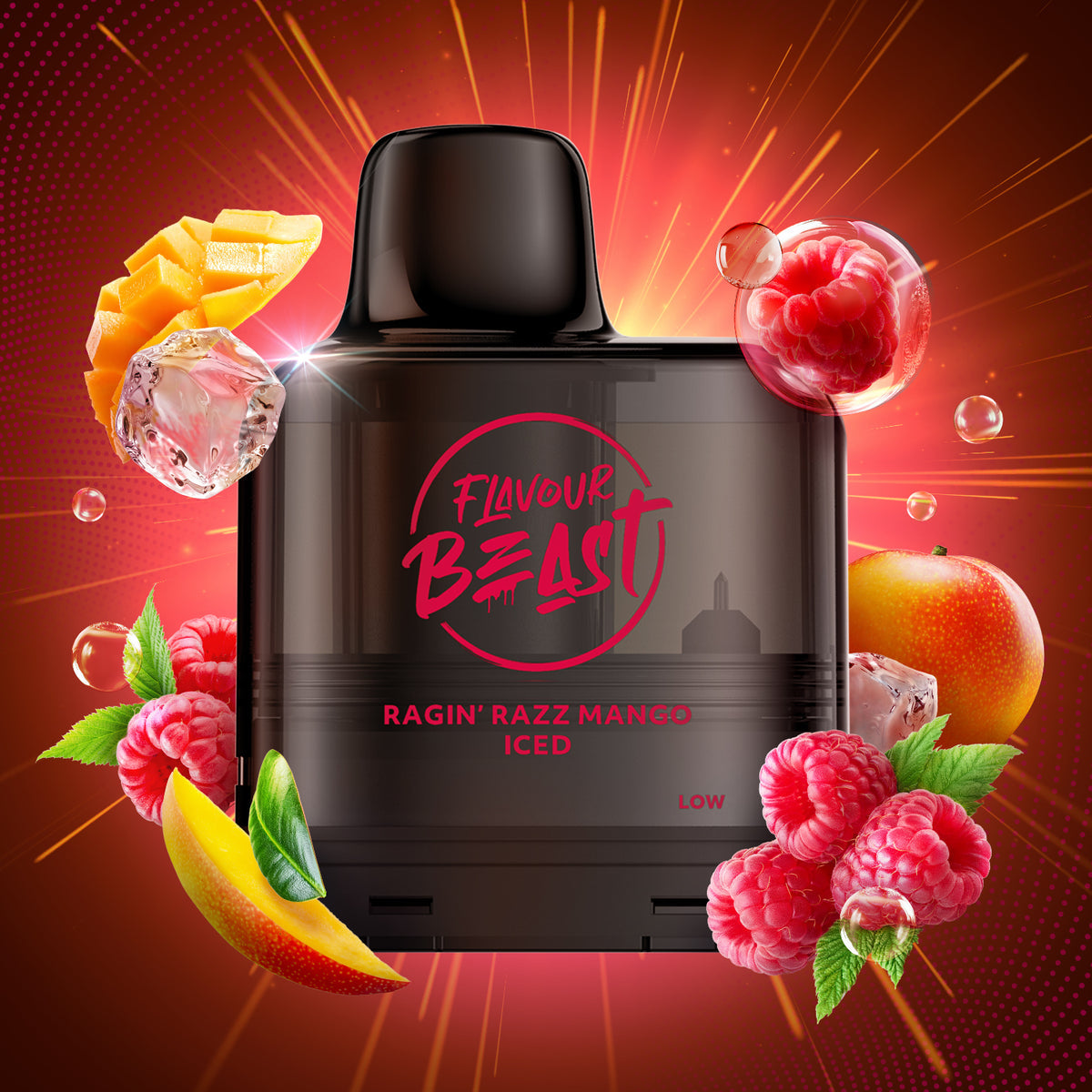 LEVEL X G2 32K 2+10ML RAGIN’ RAZZ MANGO ICED 20MG