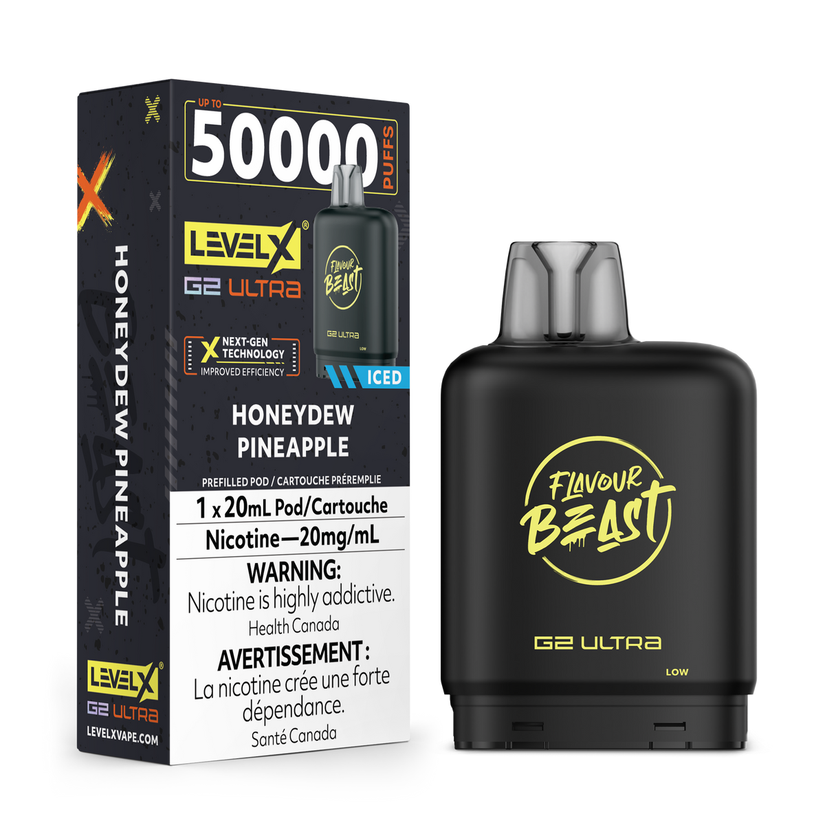 LEVEL X G2 ULTRA 50K HONEYDEW PINEAPPLE ICED 20MG