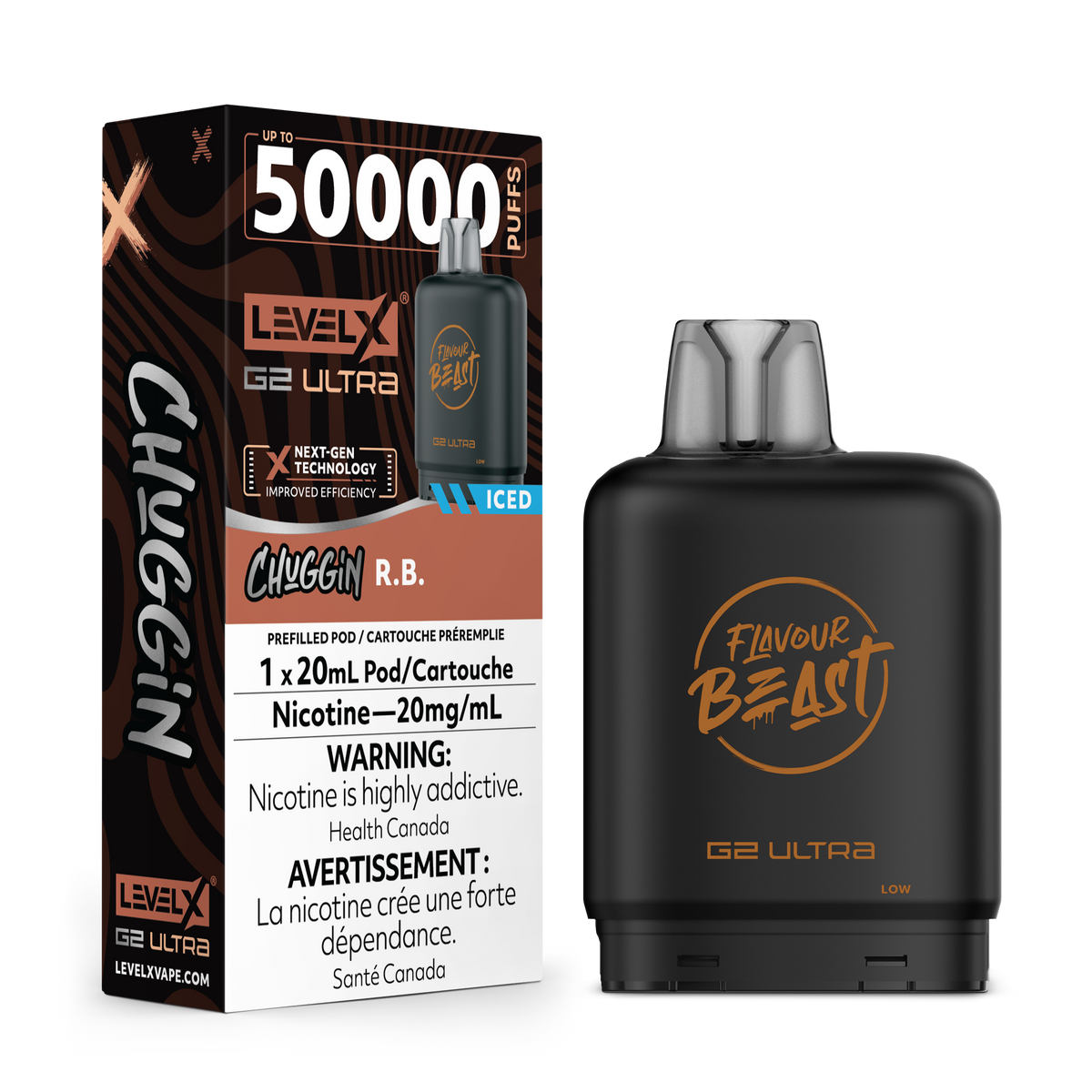 LEVEL X G2 ULTRA CHUGGIN 50K R.B ICED 20MG
