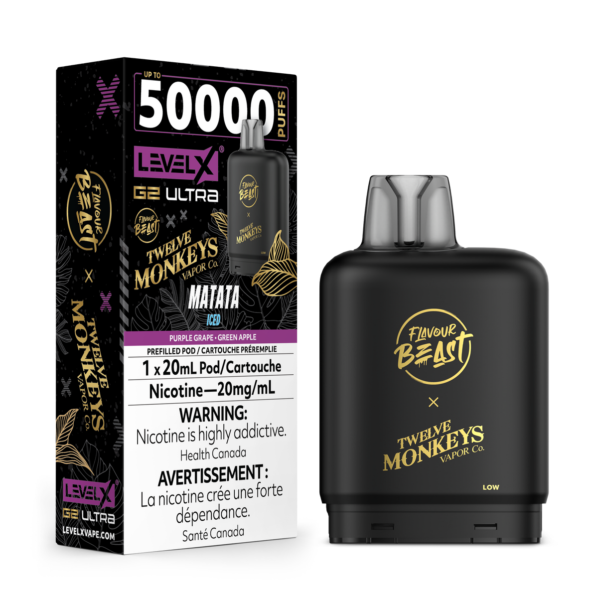 LEVEL X TWELVE MONKEYS G2 ULTRA 50K MATATA ICED 20MG