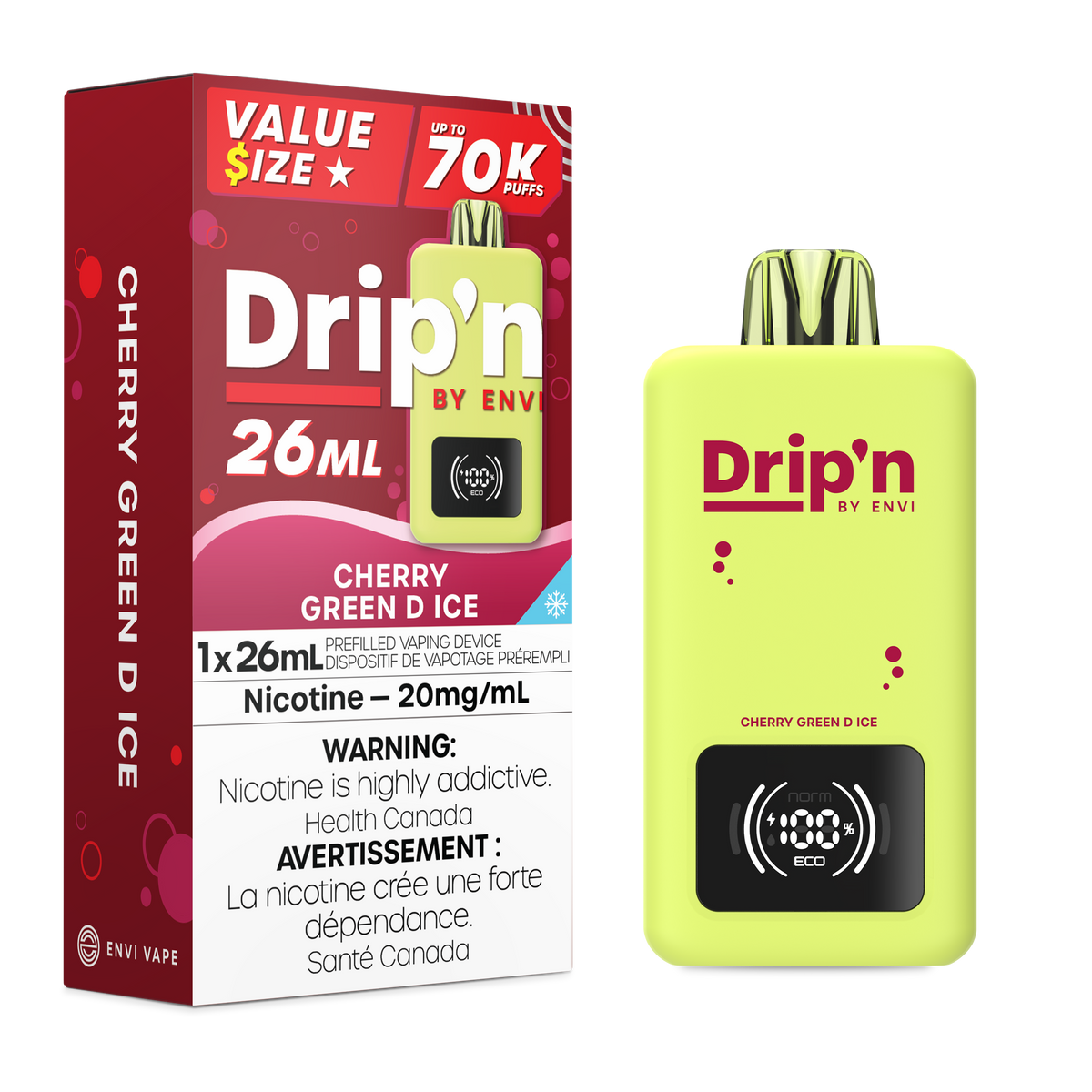 DRIP’N 70K(26ML) CHERRY GREEN D ICE 20MG