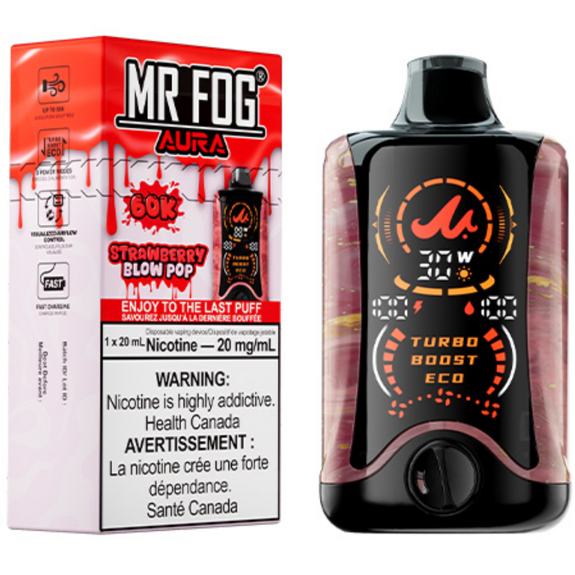 MR FOG AURA 60K STRAWBERRY BLOW POP 20MG