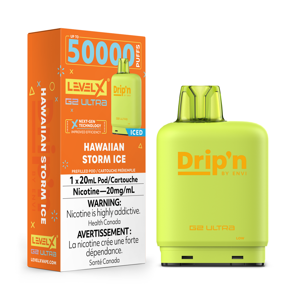 LEVEL X DRIP'N G2 ULTRA 50K HAWAIIAN STORM ICE 20MG