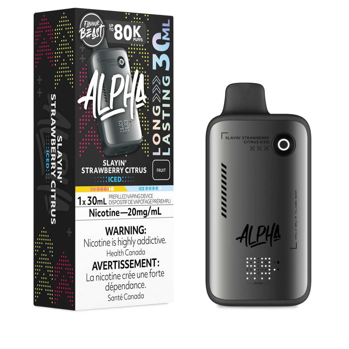 FLAVOUR BEAST ALPHA 80K SLAYIN' STRAWBERRY CITRUS 20MG