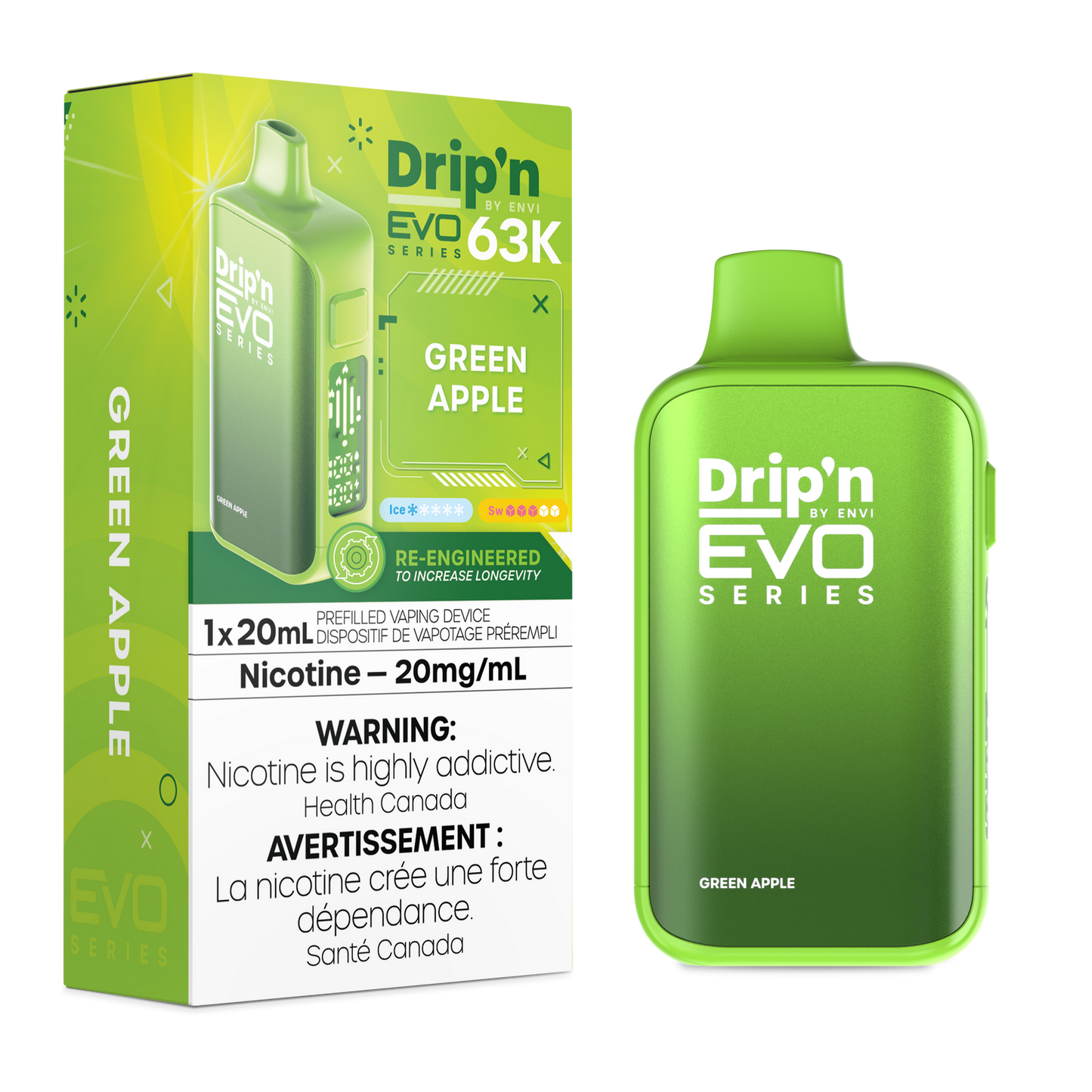 DRIP'N EVO 63K GREEN APPLE 20MG