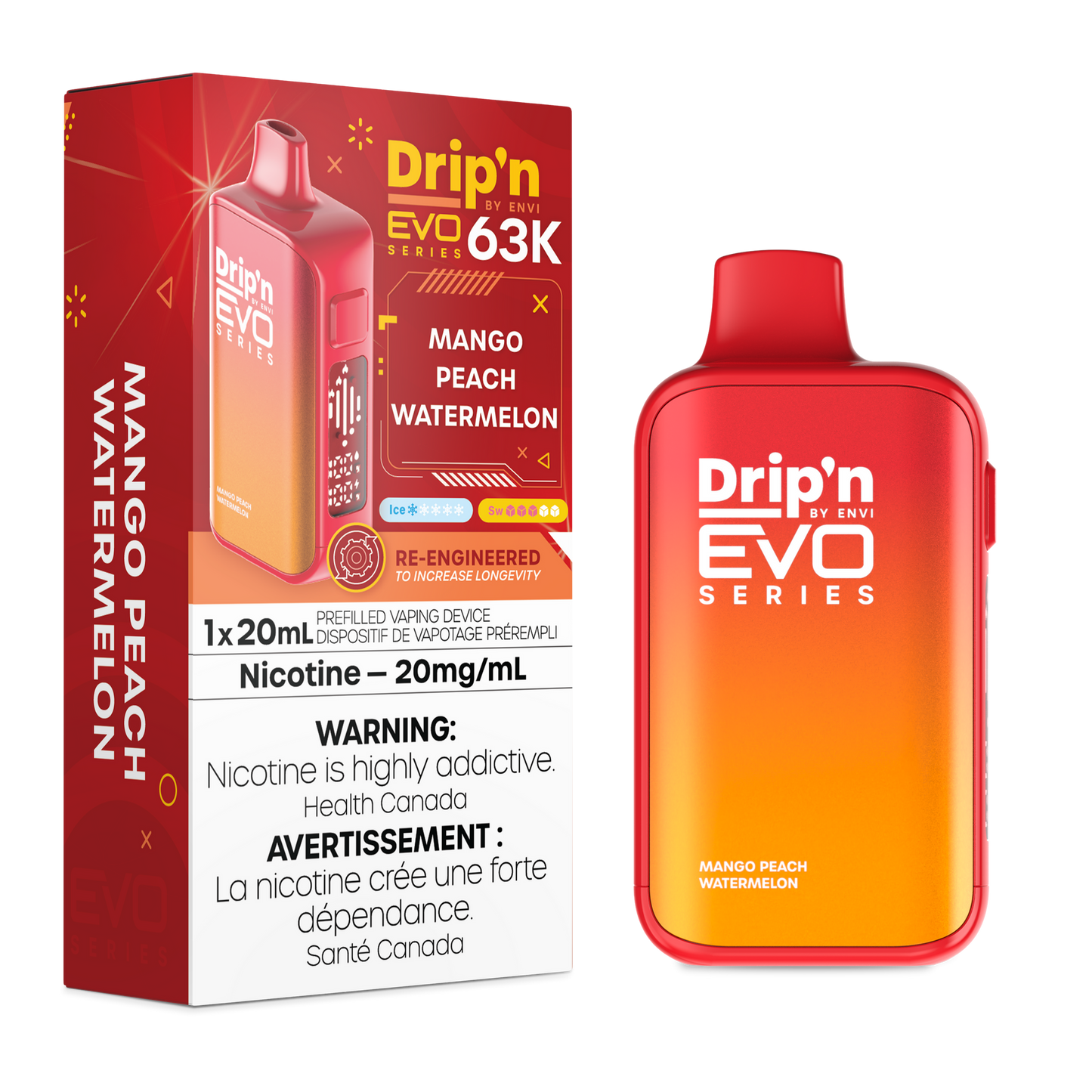 DRIP'N EVO 63K MANGO PEACH WATERMELON 20MG