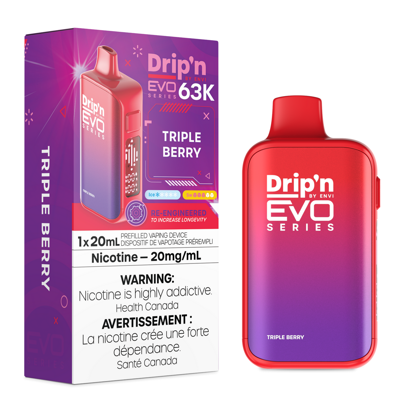 DRIP'N EVO 63K TRIPLE BERRY 20MG