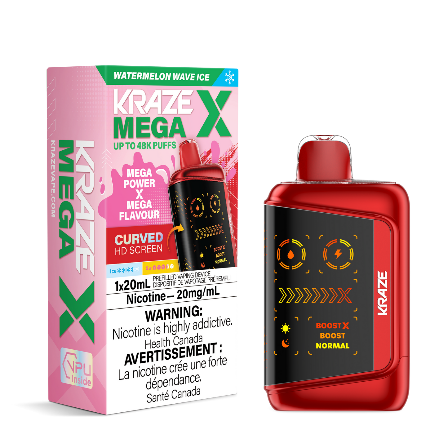 KRAZE MEGA X 48K WATERMELON WAVE ICE 20MG