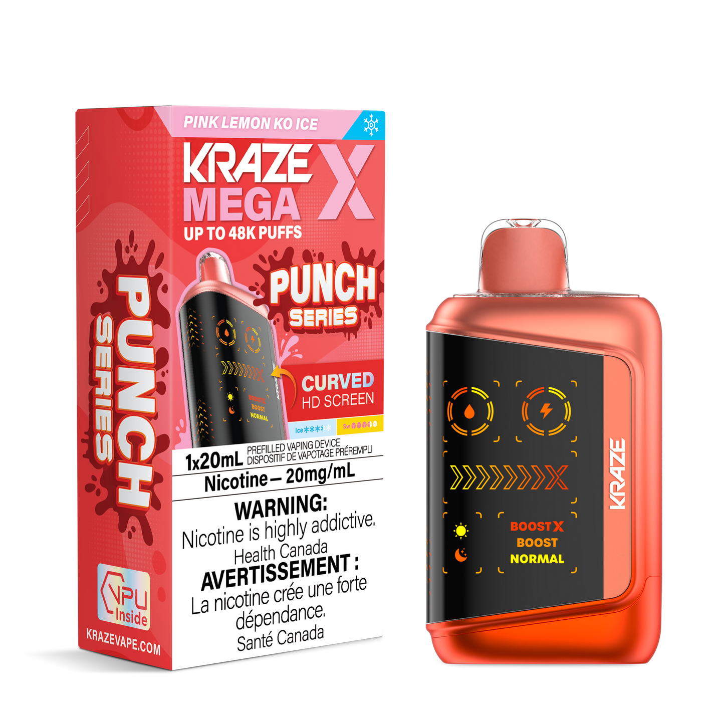 KRAZE MEGA X 48K PINK LEMON KO ICE 20MG