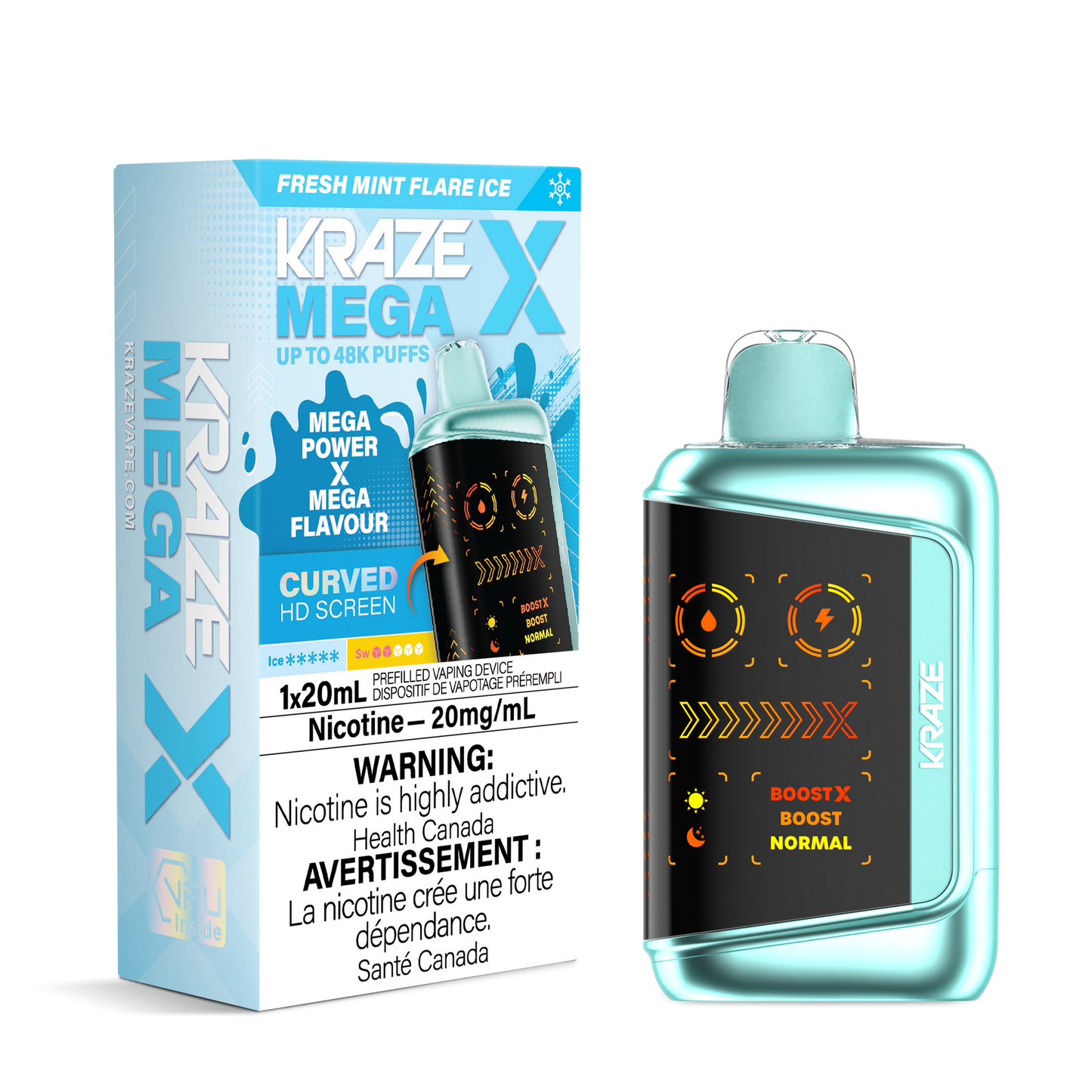 KRAZE MEGA X 48K FRESH MINT FLARE ICE 20MG