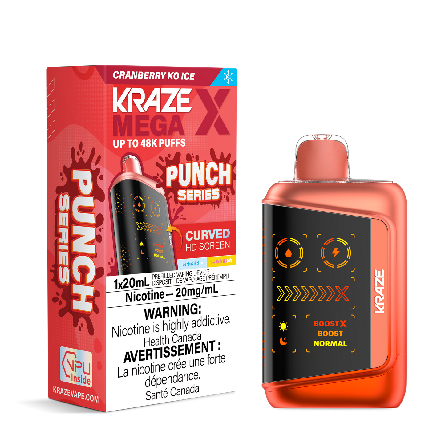 KRAZE MEGA X 48K CRANBERRY KO ICE 20MG