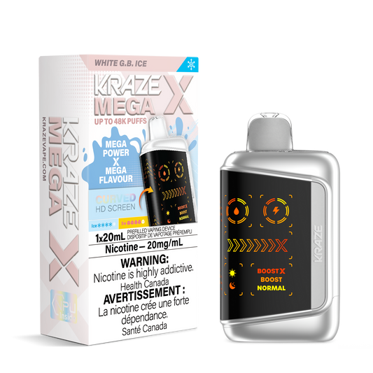 KRAZE MEGA X 48K WHITE G.B ICE 20MG