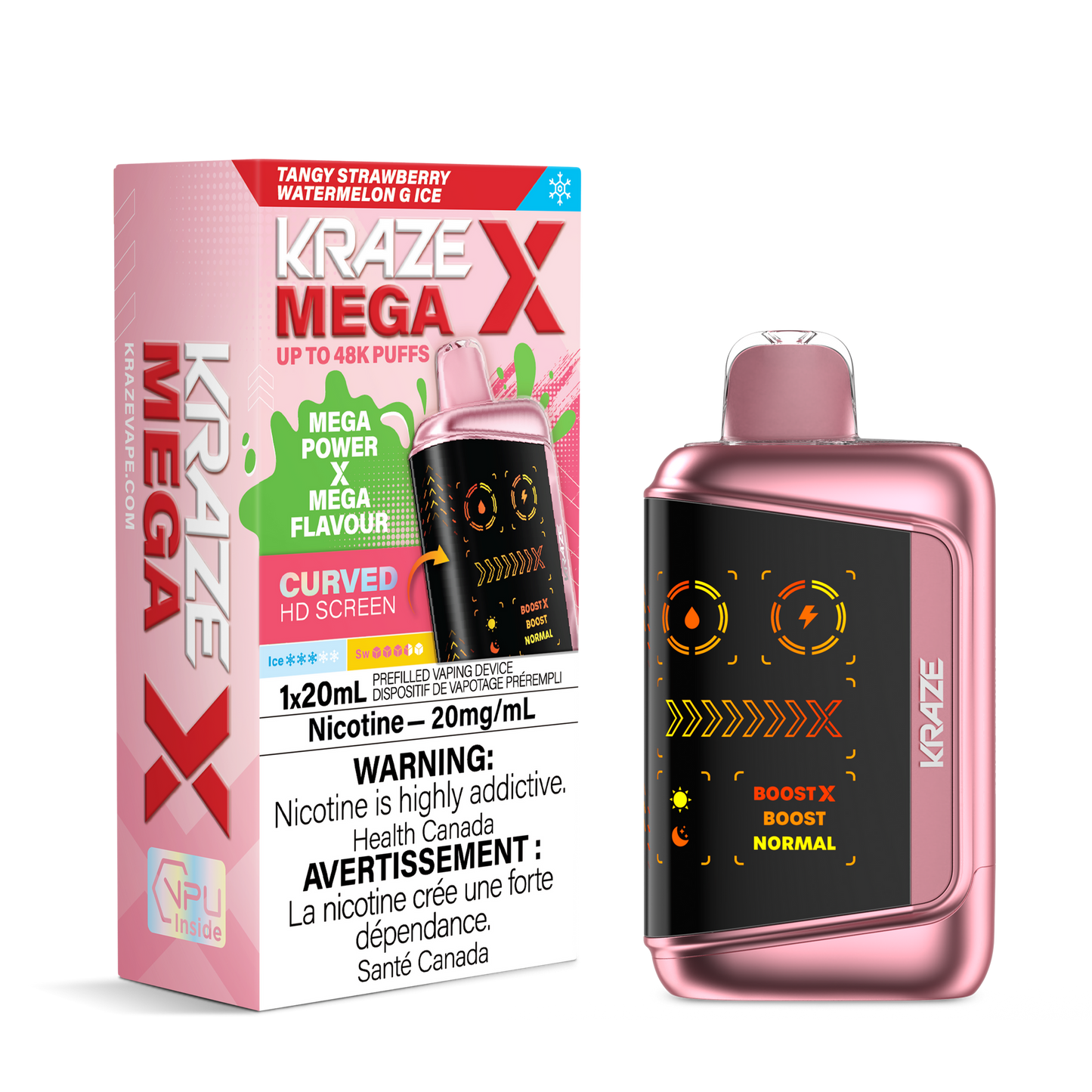 KRAZE MEGA X 48K TANGY STRAWBERRY WATERMELON ICE 20MG