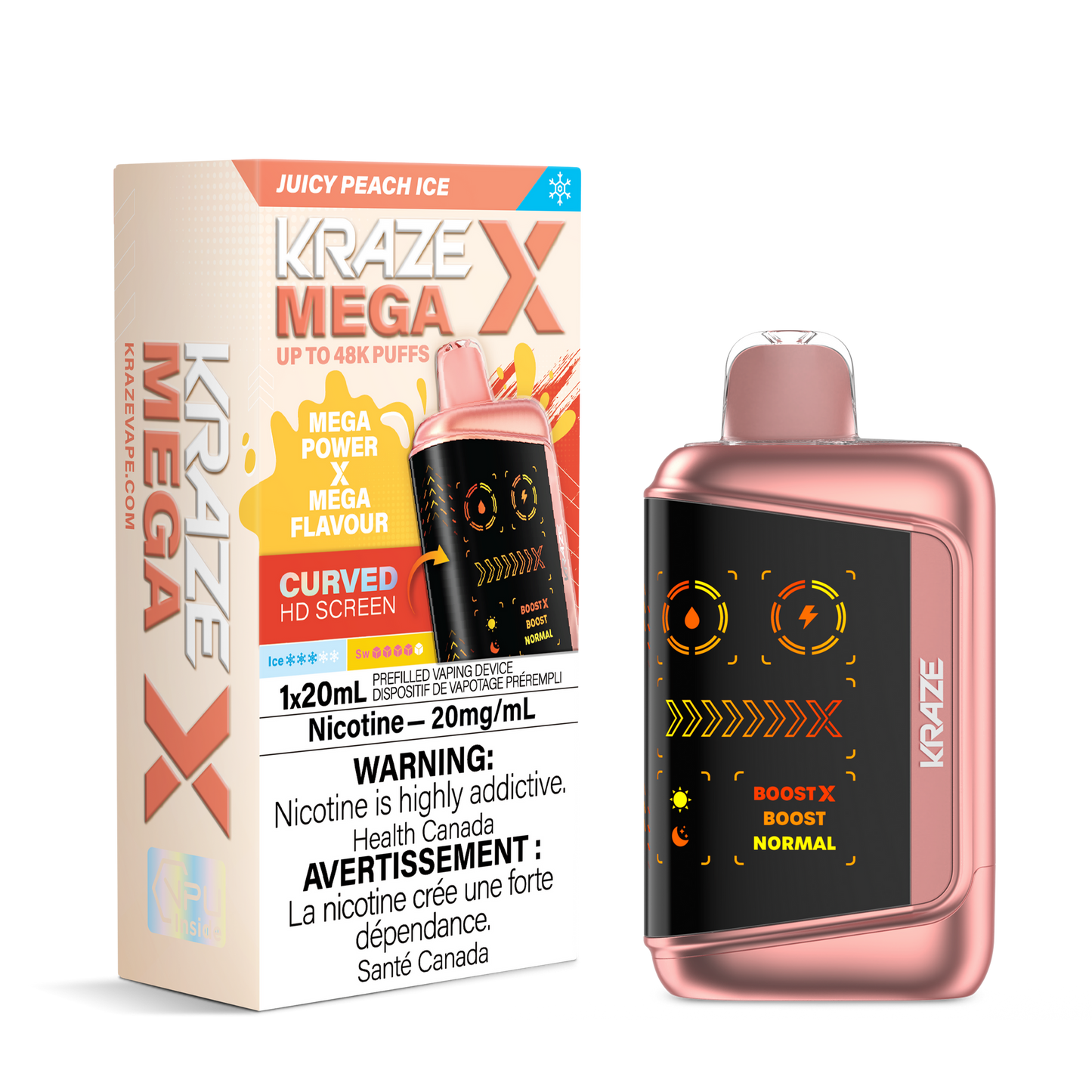 KRAZE MEGA X 48K JUICY PEACH ICE 20MG