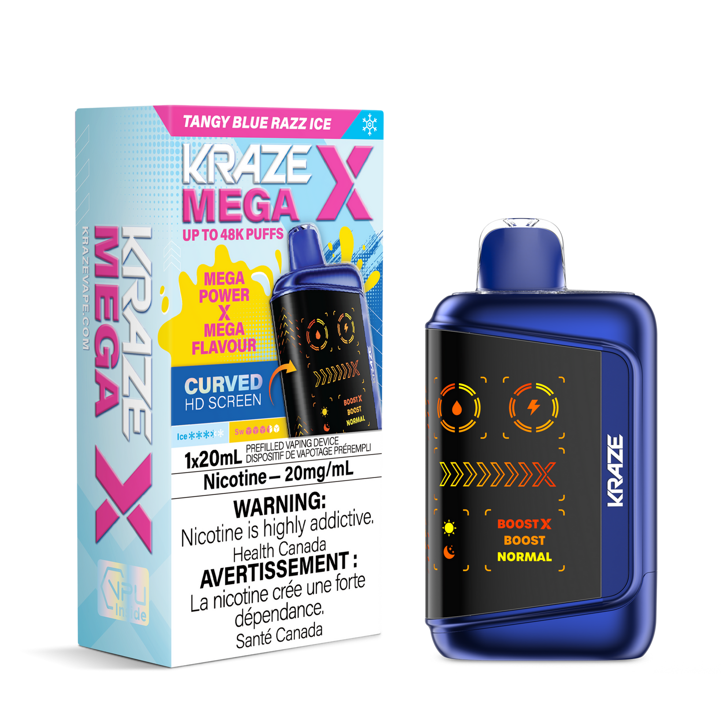 KRAZE MEGA X 48K TANGY BLUE RAZZ ICE 20MG