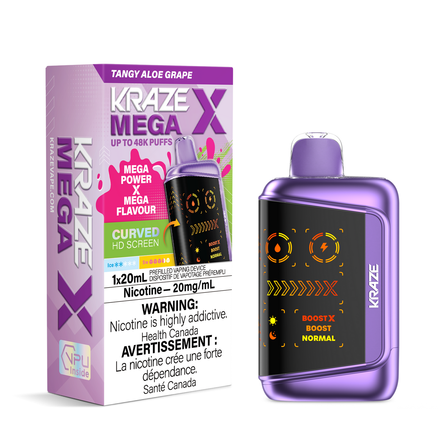 KRAZE MEGA X 48K TANGY ALOE GRAPE 20MG