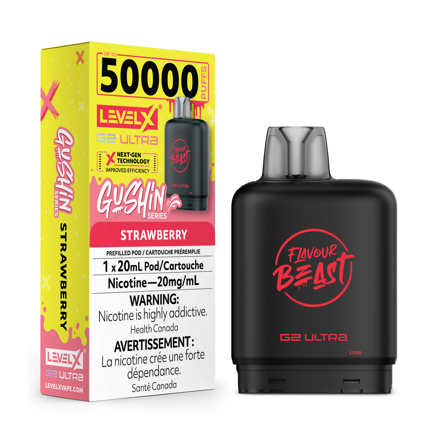 LEVEL X G2 ULTRA 50K GUSHIN' STRAWBERRY 20MG