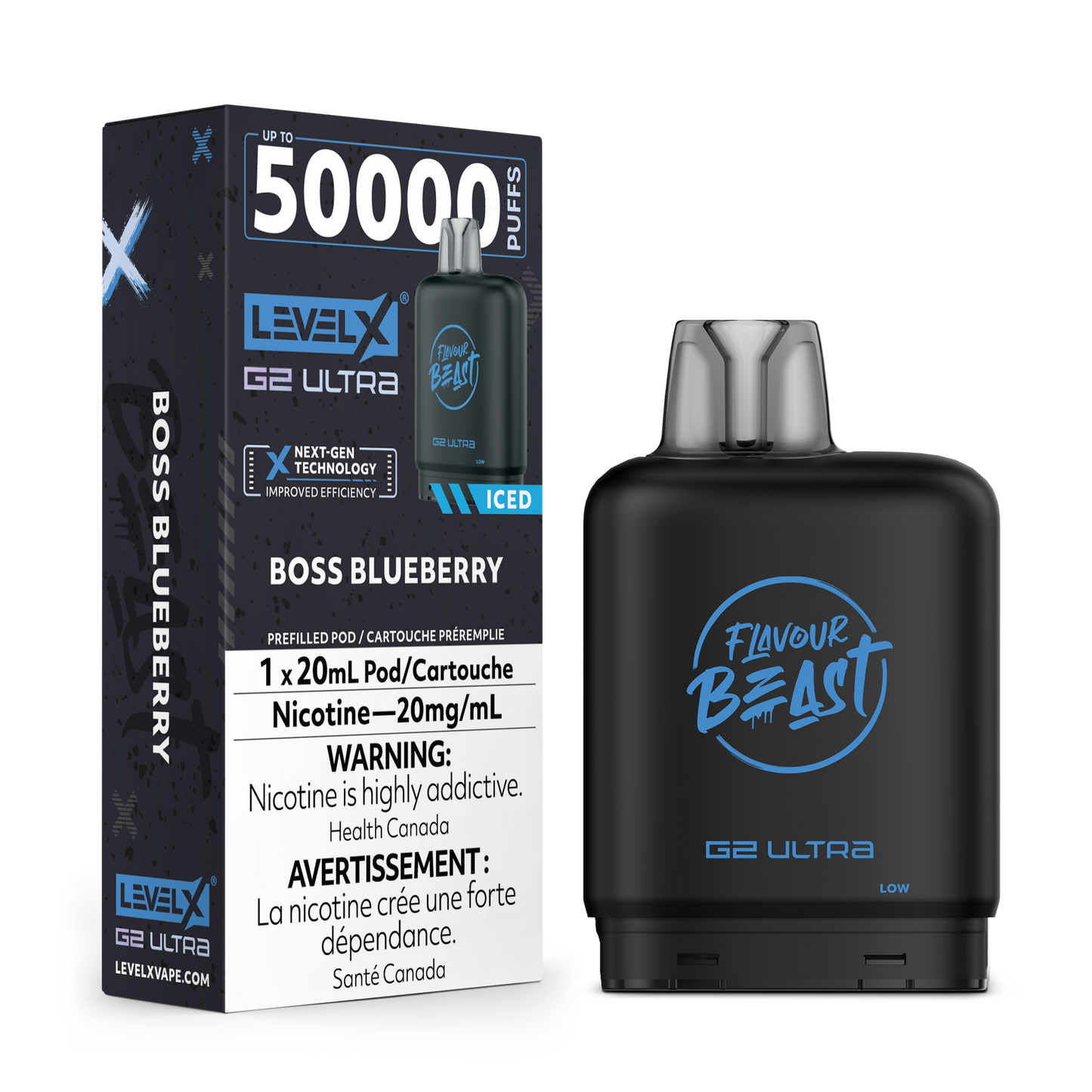 LEVEL X G2 ULTRA 50K BOSS BLUEBERRY ICED 20MG